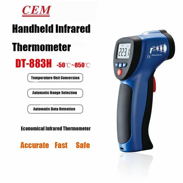 CEM DT-883H High Precision Industrial Handheld Infrared Thermometer Electronic Temperature Gun Thermodetector CEM DT-883H High Precision Industrial Handheld Infrared Thermometer Electronic Temperature Gun Thermodetector